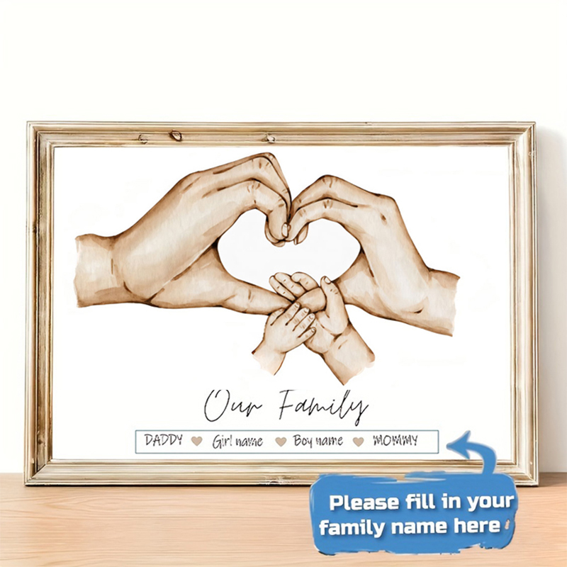 Personalized Name Box - Personalized Custom Family Hand Poster Name