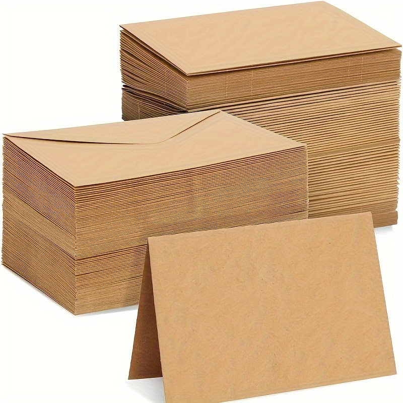 Wax Seal Letter Kit - 50/100pcs Kraft Paper Envelopes Solid Color