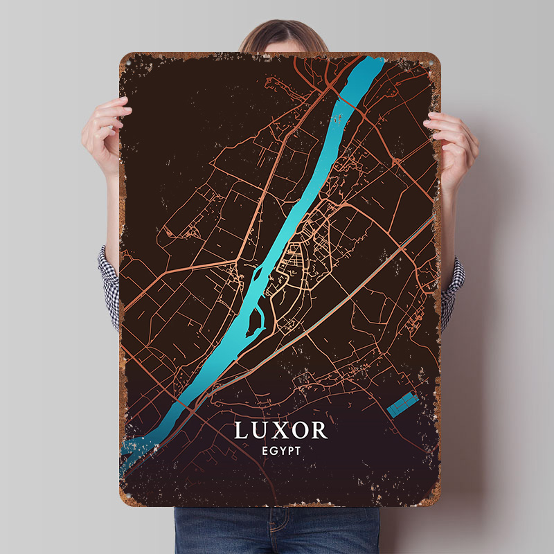 Custom Map Poster - Luxor City Map Metal Poster Custom