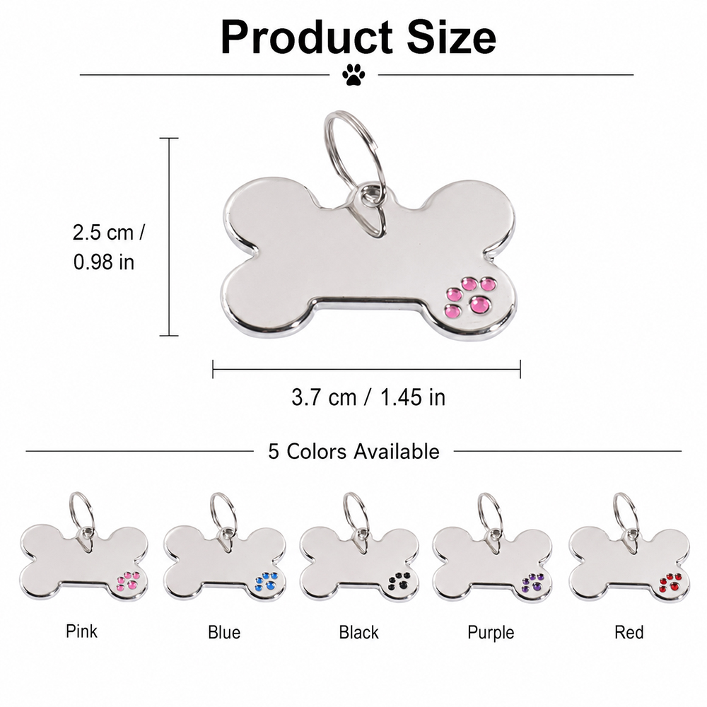Custom Text Dog Tag Bone Shape - Pet Portrait Custom ulasan dan harga