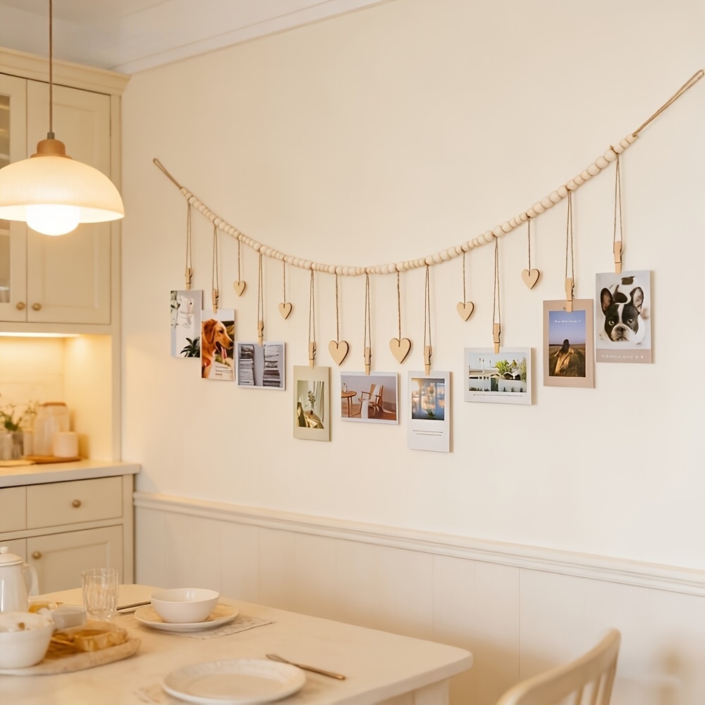 Hanging Photo Display Wall Dec - Engraved Wood Frame ulasan dan harga