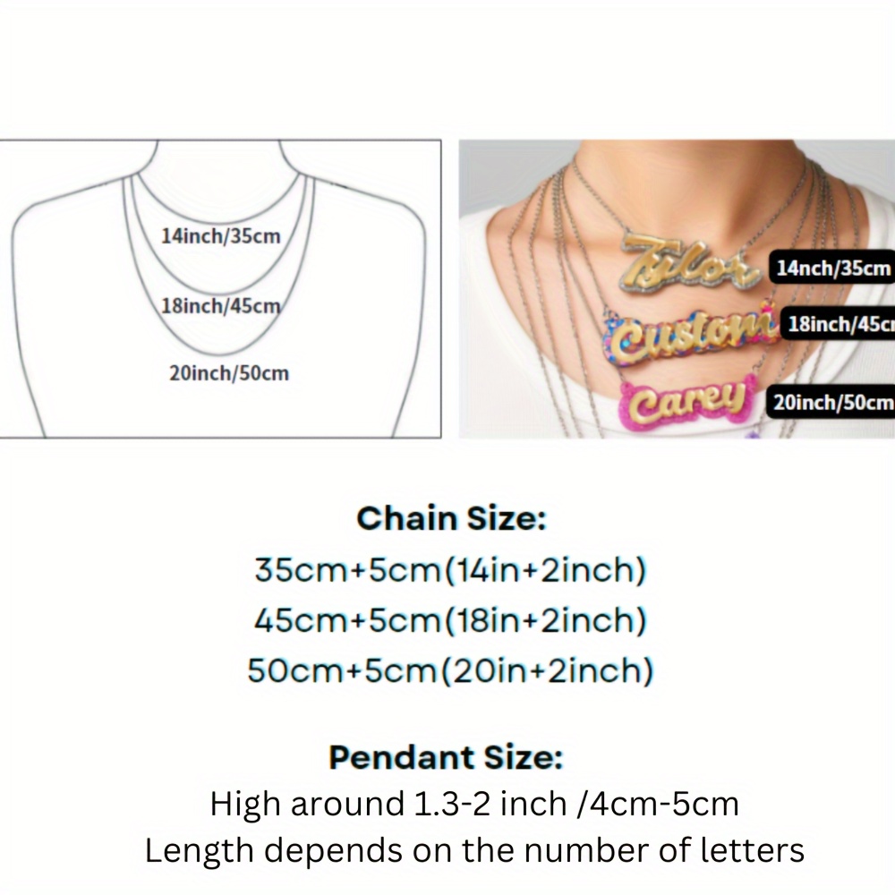 Personalized double-layer acry - Name Necklace Custom ulasan dan harga