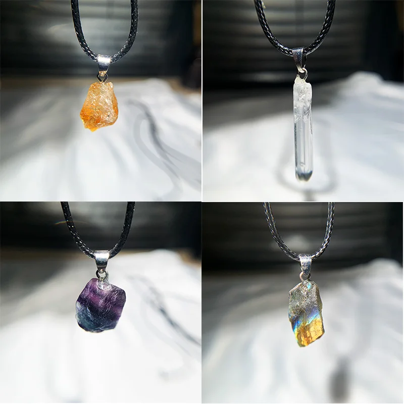 Natural Uruguay Amethyst Rough - Birth Flower Necklace ulasan dan harga