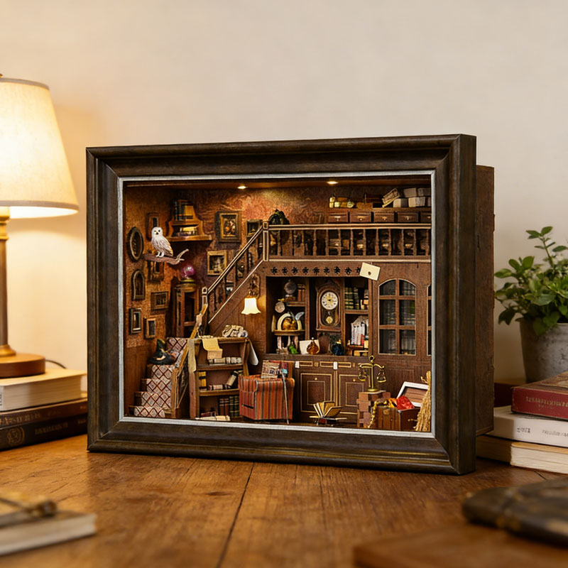 DIY 3D Wooden Book Nook Kit Mi - Engraved Wood Frame ulasan dan harga