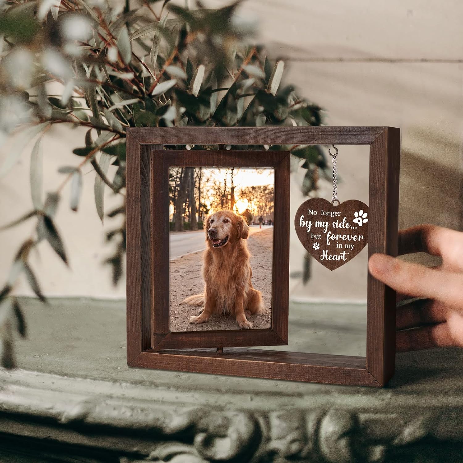 Pet Memorial Photo Frame for D - Engraved Wood Frame ulasan dan harga