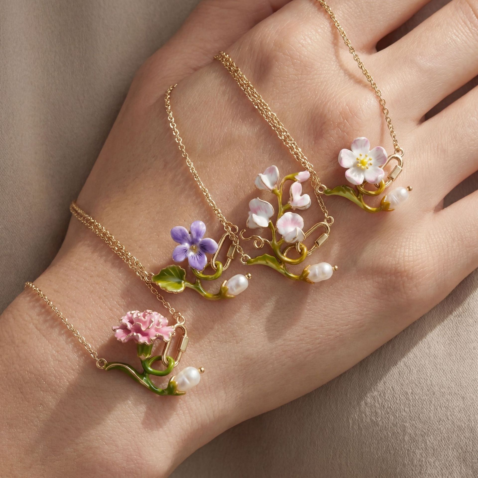 12 Month Birth Flower Necklace - Birth Flower Necklace ulasan dan harga