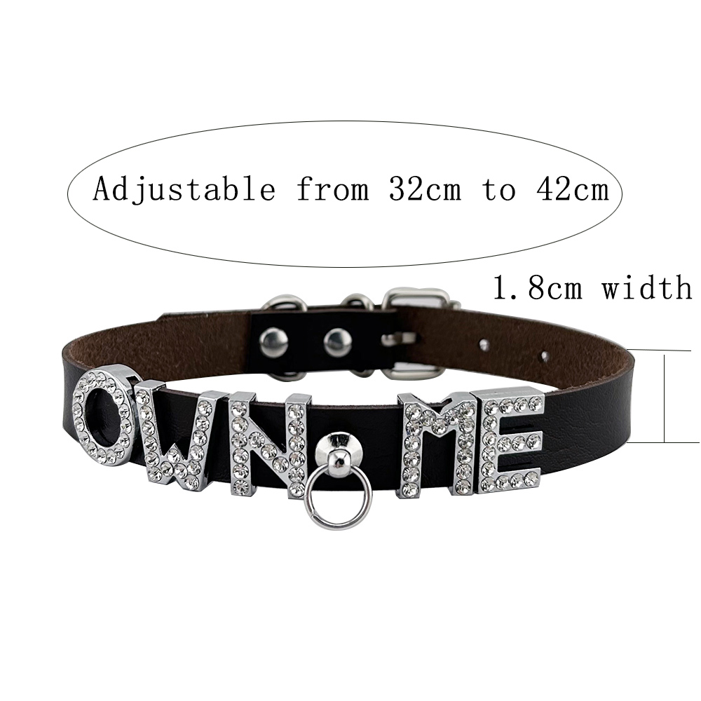 Crystal Punk O-Ring PU Custom  - Name Necklace Custom ulasan dan harga