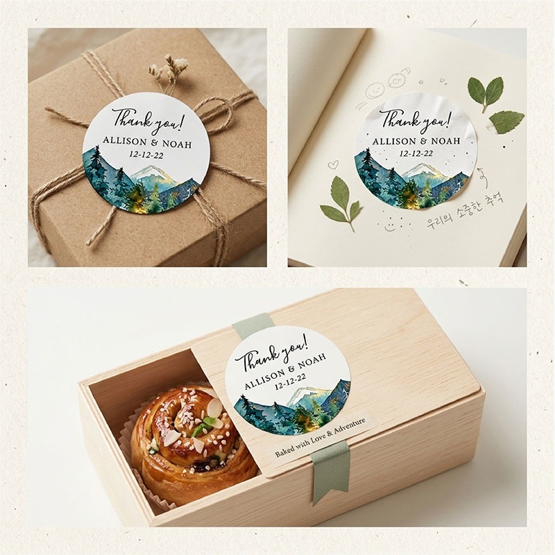 Custom Mountain Logo Round Sti - Personalized Name Box ulasan dan harga