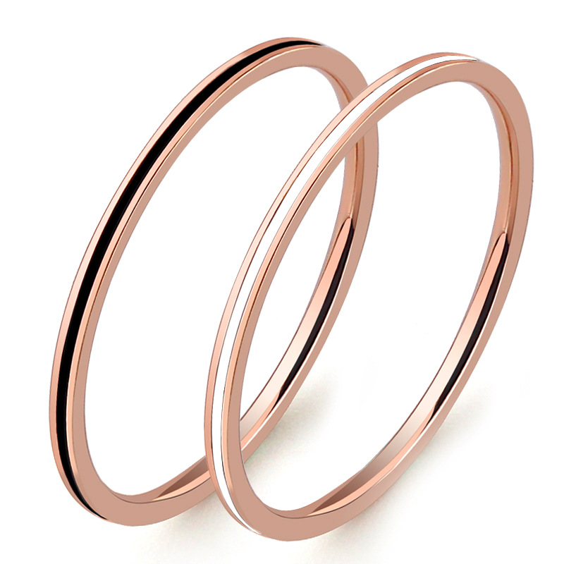 Titanium Steel Rose Gold Color - Initial Ring Custom ulasan dan harga