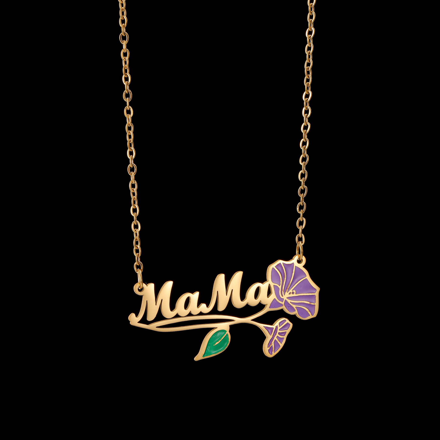 Acheerup Personalized Name UV  - Birth Flower Necklace ulasan dan harga