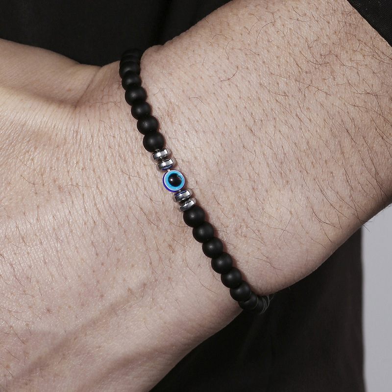 Trendy 4mm Obsidian Hematite N - Coordinates Bracelet ulasan dan harga