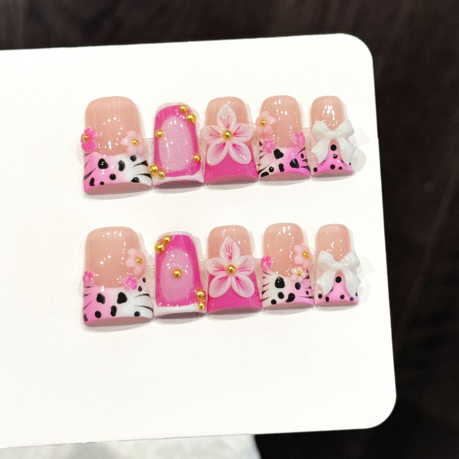 10pcs Ocean Style Fake Nails D - Pressed Flower Art ulasan dan harga