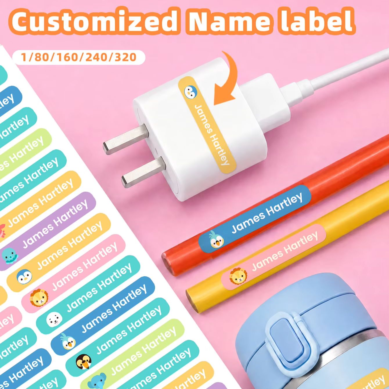 1-320PCS Custom Cartoon Name S - Personalized Name Box ulasan dan harga