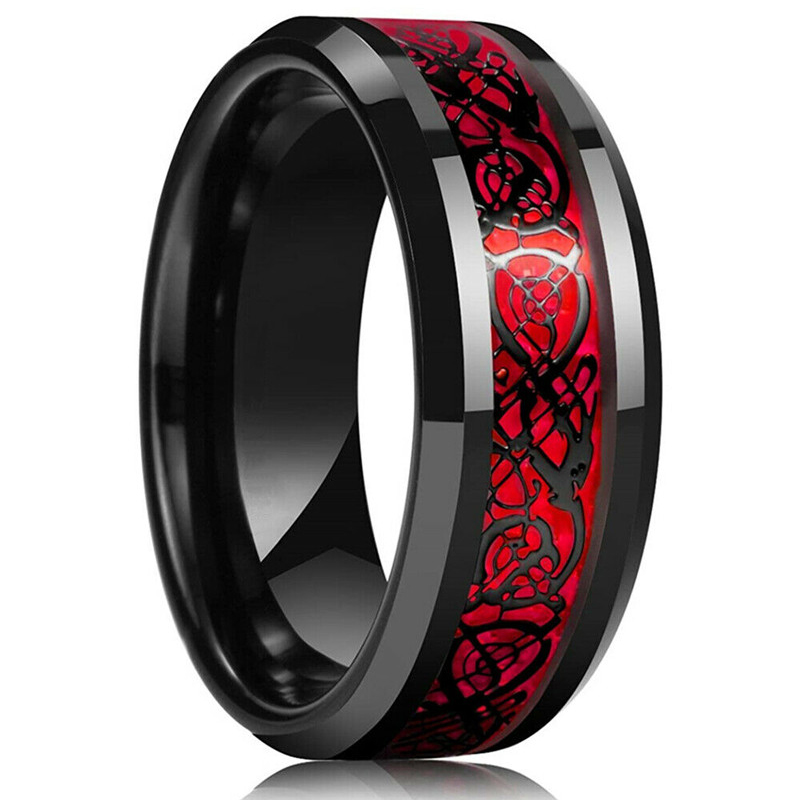 Fashion 8mm Men's Stainless St - Initial Ring Custom ulasan dan harga