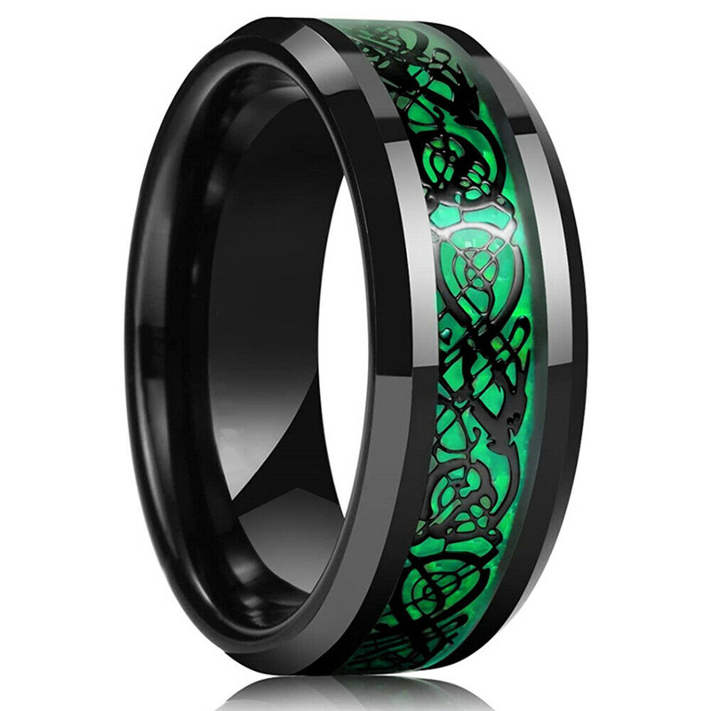 Fashion 8mm Men's Stainless St - Initial Ring Custom ulasan dan harga