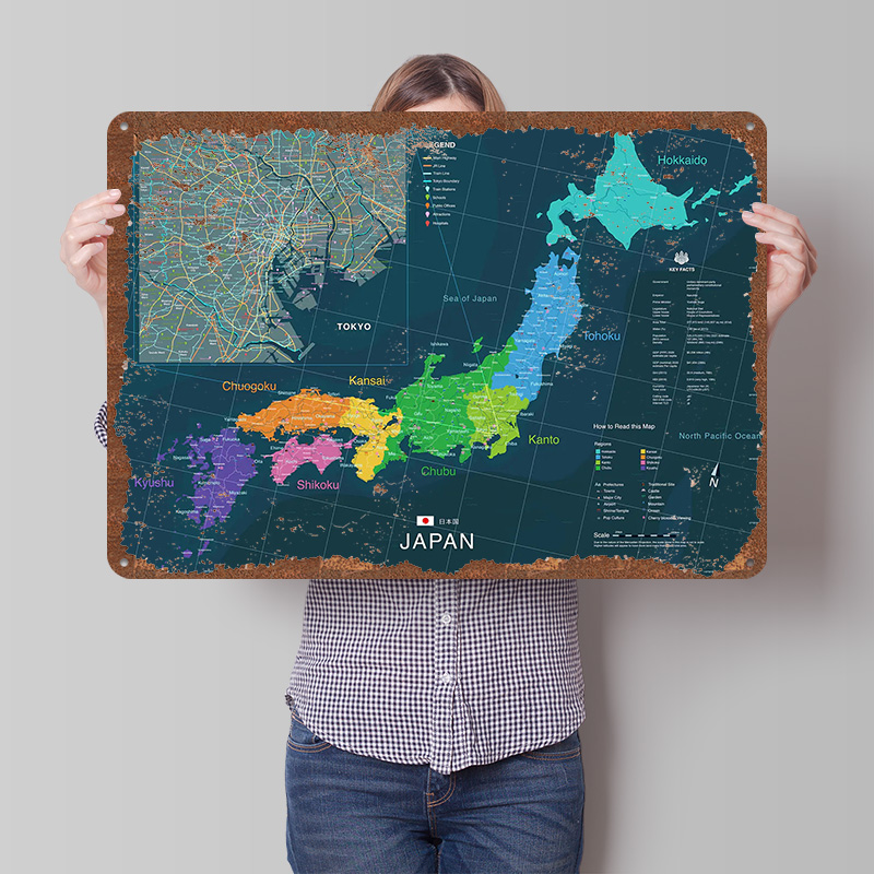 Map of Japan and Tokyo Poster  - Custom Map Poster ulasan dan harga