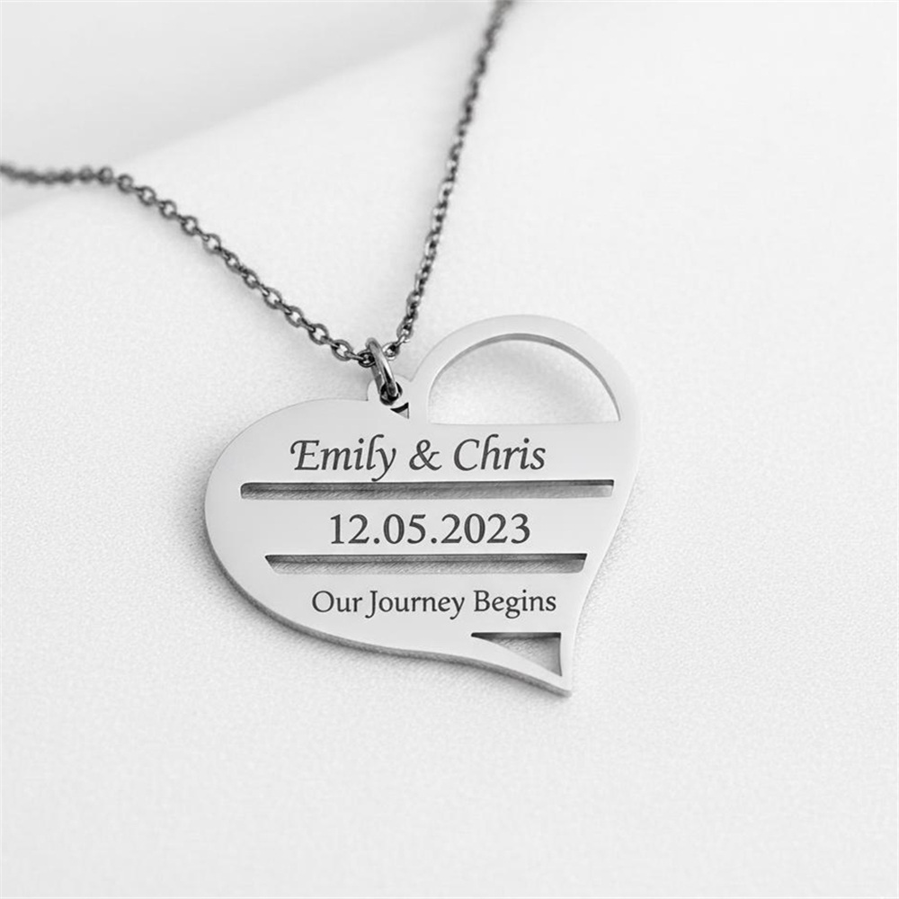 Custom Heart Necklace Stainles - Birth Flower Necklace ulasan dan harga